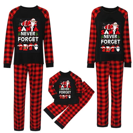 

Odeerbi Reduced Christmas Pajamas For Family Matching Outfits Women Mommy Printed Top+Pants Xmas Set