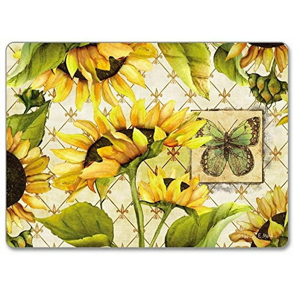 CounterArt Hardboard Placemat, Sunflowers in Bloom, Set of 2