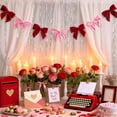 thumbnail image 5 of 6.5 Ft Valentine's Day Velvet Bow Garland Pre-Strung for Xmas Thanksgiving Decor, 5 of 8