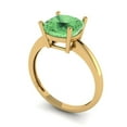 thumbnail image 2 of Clara Pucci 14K Yellow Gold Solid Gold Green Solitaire Anniversary Ring for Women - 2.5 cttw Cushion Cut, 2 of 7