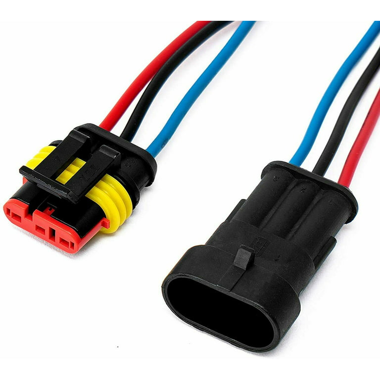5 Kit 3 Pin Way Waterproof Electrical Connector Series Terminal 12 AWG  Connectors Housing Terminals Sealed Wire for Car 
