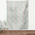 thumbnail image 4 of Ambesonne Pastel Floral Fabric by the Yard Upholstery, Peony Blooms Leaves, 1 Yard, Pale Sage Green Rose, 4 of 5