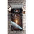 thumbnail image 2 of Ambesonne Space Quilted Coverlet 2 Pcs, Wold Stardust Scenery, Twin Size, Orange Grey, 2 of 2