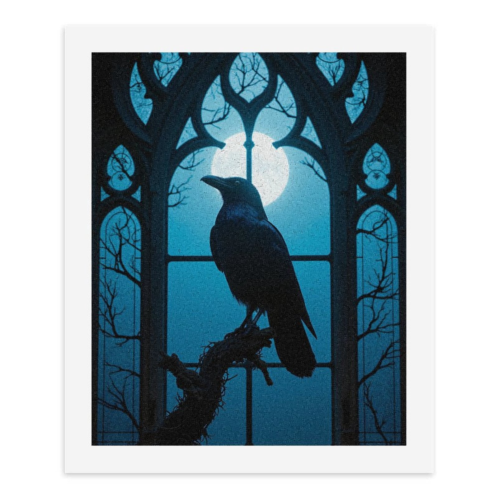 Paint by Numbers Kit for Adults, Gothic Moonlit Raven Silhouette Paint by Numbers, Easy Paint by Numbers Kit for Adults Beginner, DIY Adult Paint by Number Kits on Canvas, Home Decor