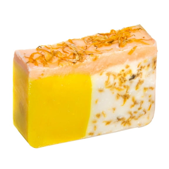 Orange Soap with Calendula Oil (4Oz) - Handmade Soap Bar with Orange, Yuzu and Calendula Essential Oils, flower petals - Organic and All-Natural – by Falls River Soap Company