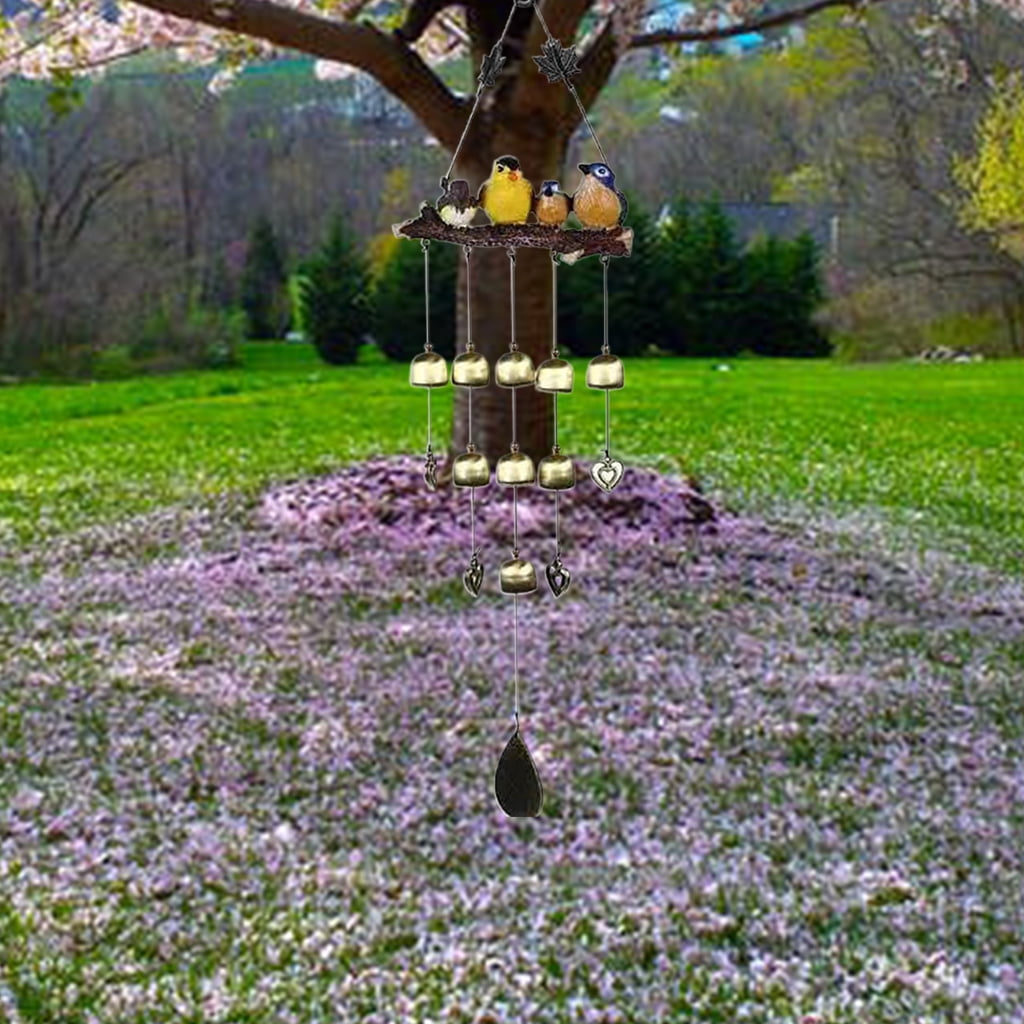 CIYISON Garden Bird Multi-Bells Wind Chimes for Outside Decoration Tuned Elegant Wind Chime Soothing Melodic Deep Tones Outdoor