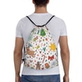 thumbnail image 2 of Easygdp Winter Christmas And New Year Deer Drawstring Backpack, Beach Sackpack, Travel Sackpack Lightweight for Sports, Gym, Travel, Swimming - Small, 2 of 9