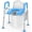 Blue, variant on Toilet Seat Risers for Seniors with Handles, Adjustable Height and Width Elevated Toilet Seat, Tool-Free Assembly Padded Seat for Elderly Handicap, Fits Most Round and Elongated Toilets, Blue