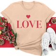 thumbnail image 2 of T Shirts for Women Women's Lover Printed T-Shirt Round Neck Short Sleeved Top, 2 of 5