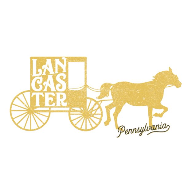 Lancaster County, Pennsylvania, Horse and Buggy Outline, Typography