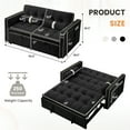 thumbnail image 5 of Dinosisco 3 in 1 Convertible Pull Out Sofa Bed, 55" Velvet Loveseat Sleeper for Living Room, Black, 5 of 8