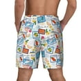 thumbnail image 4 of Goofa Summer Stamp Printed Men's Swim Trunks Board Shorts Quick Dry Mens Swimming Trunks with Compression Liner,Breathable Fit Hawaii Beach Shorts-X-Large, 4 of 9