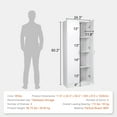 thumbnail image 5 of KFFKFF 60" Kitchen Pantry Cabinet with 2 Doors, Dining Room Cabinet, 110LBS Independent Solid & Sturdy Storage Cupboard with 3 Shelves for Kitchen, Entryway, Kitchen - White, 5 of 9