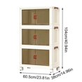 thumbnail image 2 of ZIHUI 23" Side Wide Folding Storage Cabinet ,3 Tiers,23.81x14.96x40.94 inch,Collapsible Storage Bins with Magnetic Door, Plastic Storage Cabinet with Wheels, Closet Organizers and Storage Containers, 2 of 9