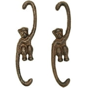 Heavy Duty Cast Iron Large S Hooks - 20CM & 2PC Pack Monkey Hook - Indoor Outdoor Gardening Plant Hooks Birdfeeder Hanger - Great S Shaped Hanging Hooks for Home Decorative Hangings