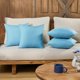 thumbnail image 1 of Deconovo Fundas de cojines decorativas - Juego of 4 Soft Linen Cushion Covers, Machine Washable Pillowcases for Sofa, Lake Blue, 18x18 Inch, 1 of 7