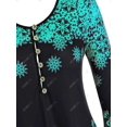 thumbnail image 3 of Más el tamaño de copo de nieve Imprimir abotonado volante Manguito Top Rosegal Blusas Tallas Grandes, 3 of 5