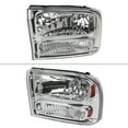 thumbnail image 2 of Crystal Clear Headlights (Chrome Housing/Clear Lens) Made for and Compatible with 1999-2004 Ford Excursion/F-250/F-350/F-450/F-550, 2 of 9