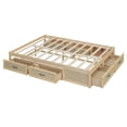 thumbnail image 4 of Full Size Platform Bed with 6 Storage Drawers, Rustic Style Wooden Bed Frame with Sturdy Slat Support, Without Headboard Design, No Box Spring Needed, Antique Natural, 4 of 9