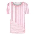 thumbnail image 4 of Tops de Cuello Redondo para las Mujeres de Manga Corta Impresa Casual, Camiseta de Moda para Uso Diario Y de Fiesta, 4 of 7