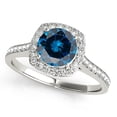 thumbnail image 5 of 1.35 Ct Halo Unique Design Blue Diamond Engagement Wedding Ring - 14K Gold, 5 of 7