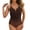 Coffee, variant on Women's One Piece Swimsuit Solid Color Mesh Bikini Monokini Bathing with Sheer Cover Up for Beach Black M