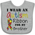 thumbnail image 3 of Inktastic I Wear an Autism Ribbon for My Brother Boys or Girls Baby Bib, 3 of 4