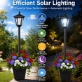 thumbnail image 3 of 76" Solar Outdoor Lamp Post Light with Planter Modern Street Lamp Post Waterproof, 60 Lumens Dusk to Dawnfor Garden Yard Driveway Porch Patio, Cool White, 3 of 7