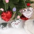 thumbnail image 4 of 12 PCS Valentine Ornaments Reflective Disco Ball Ornaments For Tree Red Silver Glitter Heart Shaped Ornaments Hanging Ornaments For Home Party Wedding Garden Decoration, 4 of 7