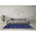 thumbnail image 3 of Ahgly Company Machine Washable Indoor Square Abstract Blue Contemporary Area Rugs, 3' Square, 3 of 4