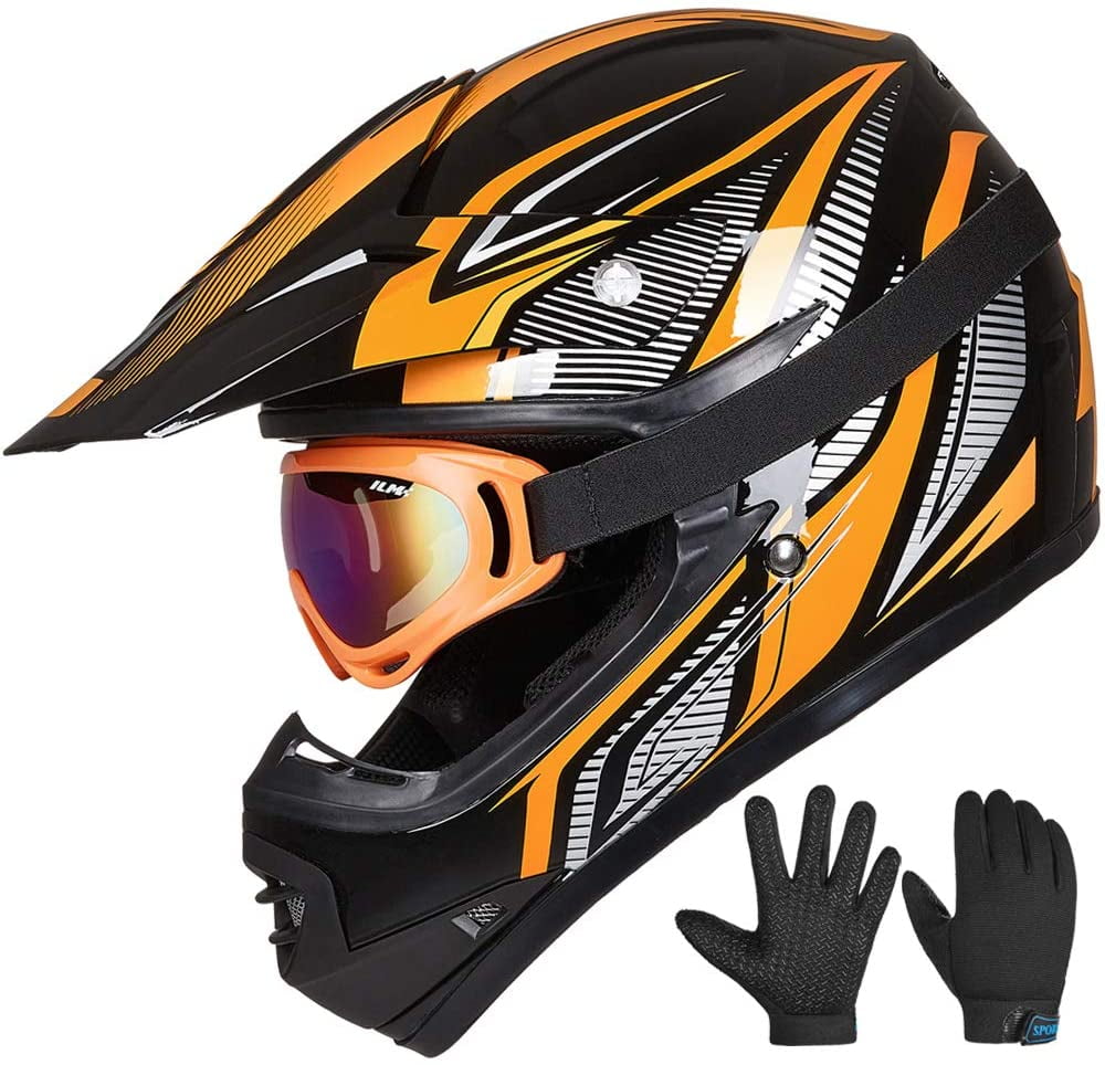 Orange, M ILM ATV BMX MX MTB Riding Cycling Dirt Bike Full Finger Gloves Touchscreen Motorcycle Motocross Sports Men Women 