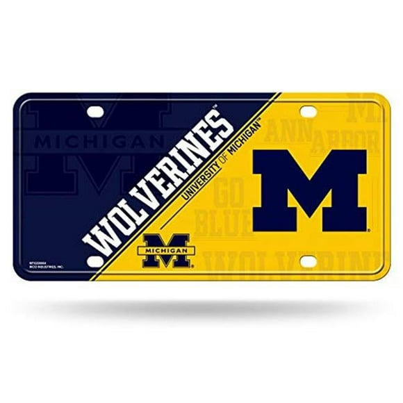 Caseys 9474630350 12 x 6 Po Michigan Wolverines Plaque d'Immatriculation en Métal