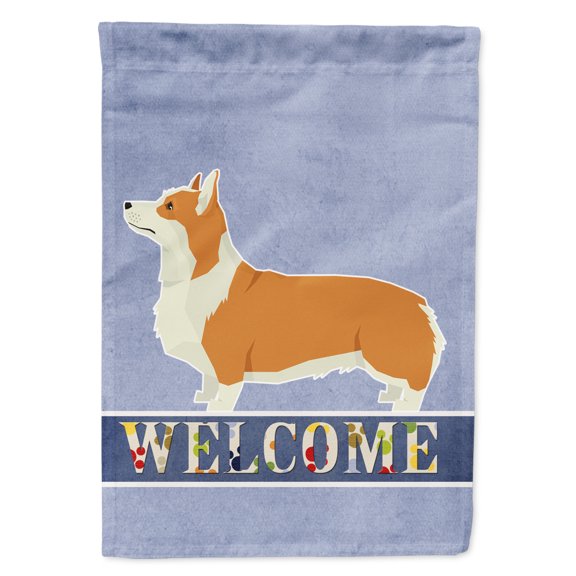 Carolines Treasures CK3613CHF Pembroke Corgi Welcome Flag Canvas House Size  Large multicolor
