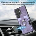 thumbnail image 4 of SaniMore Compatible with Samsung Galaxy S23 Ultra Case, Wallet Stand Elastic Credit Card Slot Magnetic Car Mount Ring Holder Premium PU Leather Protection Cover for Galaxy S23 Ultra 6.8-inch, Purple, 4 of 9