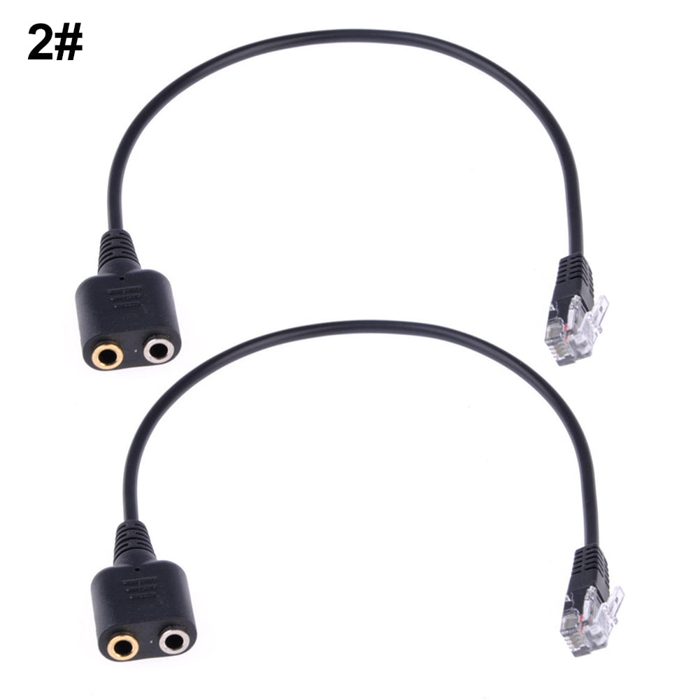 50cm 3.5mm Male AUX to RJ9 4P4C Female Telephone to Mobile Adapter Cable Cords 
