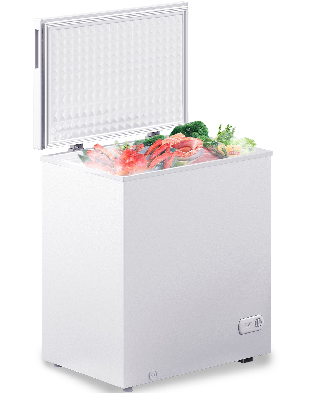 Muhub 10.0 Cu Ft Chest Freezer, Deep Freezer with Removable Baskets, Adjustable Temperature,White