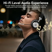 V5.3 Computer Bluetooth Headset with Microphone for PC, with Noise Cancelling Mic, USB Dongle, Charging Base & Mute Button for Work/Cell Phones/Computer/Call Center/Zoom