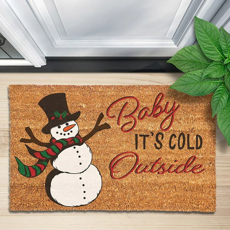 Baby It's Cold Outside Christmas Doormat Christmas Song Festive Doormat  Christmas Doormat Holiday Doormat Outside Doormat 60x40cm 