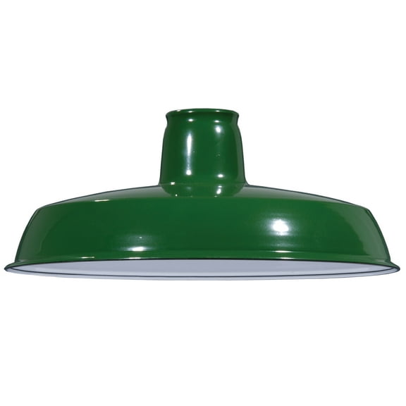 B&P Lamp® Green Industrial Benjamin Style Metal Shade