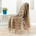thumbnail image 2 of Chanasya Pleated Solid Plaid Acrylic Throw Blanket With Tassels - Lightweight and Super Soft Modern Woven Blanket for Couch, Home, Living Room, and Bedroom Décor (50x65 Inches) Beige, 2 of 6