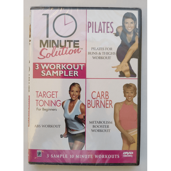 10 Minute Solution 3 Workout Sampler Pilates Target Toning Carb Burner (DVD) NEW