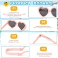 thumbnail image 6 of Baby Sunglasses with Strap Adjustable, Heart Shaped UV Protection Polarized Flexible Sunglasses for Toddler Infant Age 0-36 Months 0-3 Years, 6 of 7