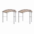 thumbnail image 5 of Kullavik Set of 2 8x5ft Metal BBQ Grill Gazebo with Removable Khaki Canopy -Outdoor Canopy Tent with Single-Tier Soft Top,Gazebo Shelter with Mesh Side Shelves for Backyard,UV Protection, All-Weather, 5 of 6