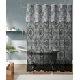 thumbnail image 3 of 72 Inch Gothic Vintage Black Shower Curtain with White Valance. SH Black-White 72, 3 of 5