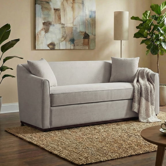 Christopher Knight Home 75.78" Modern Chenille Upholstered 3-Seater Sofa with Throw Pillows, Gray