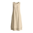 thumbnail image 7 of Levmjia Womens Dresses Flowy Elegant Solid Color Dress and Sleeveless Round Neck One-Piece Set Plus Size Sleeveless Commute Maxi Dress, 7 of 7