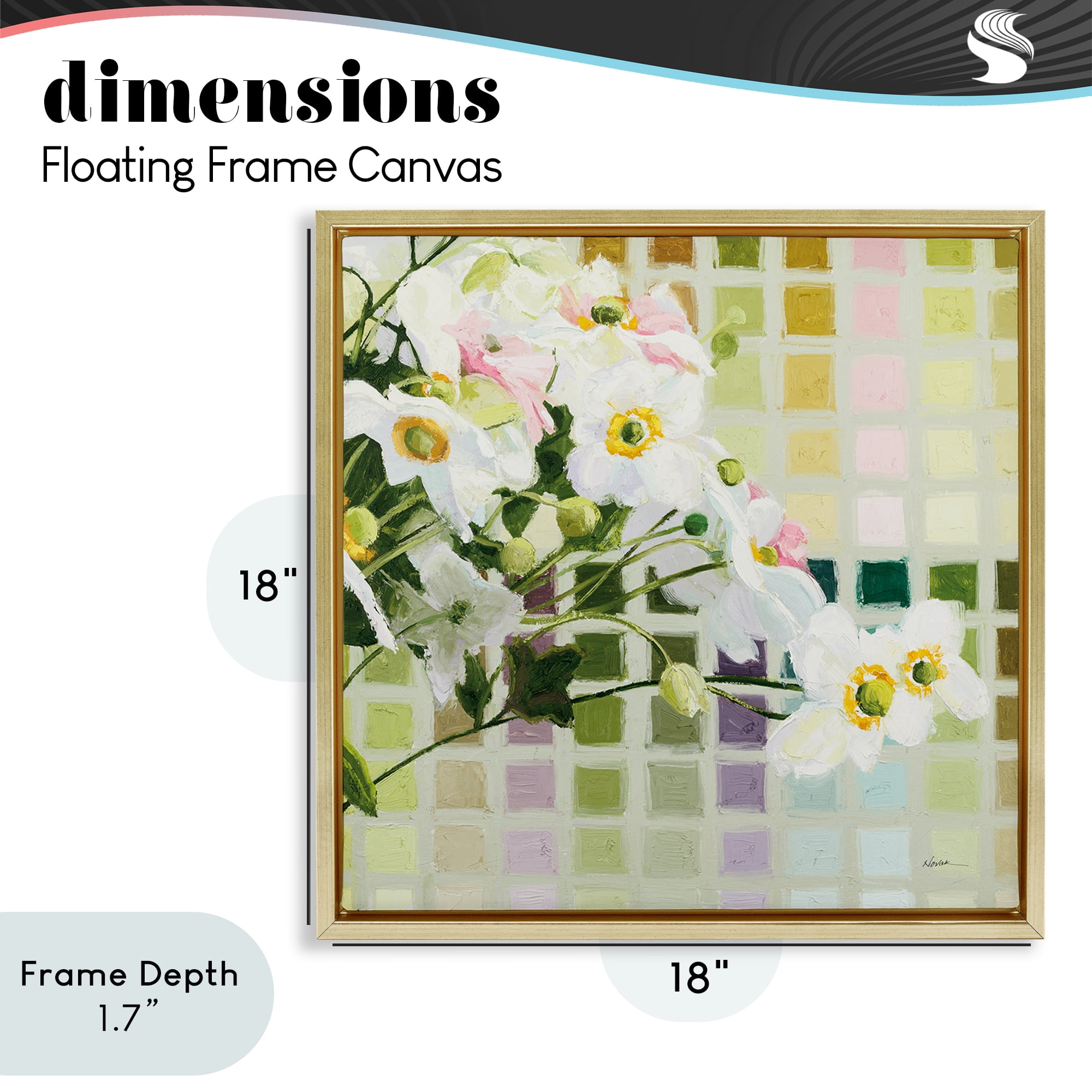Stupell Industries Color Chart Daffodils Gold Framed Floater Canvas Wall Art, design by Shirley Novak