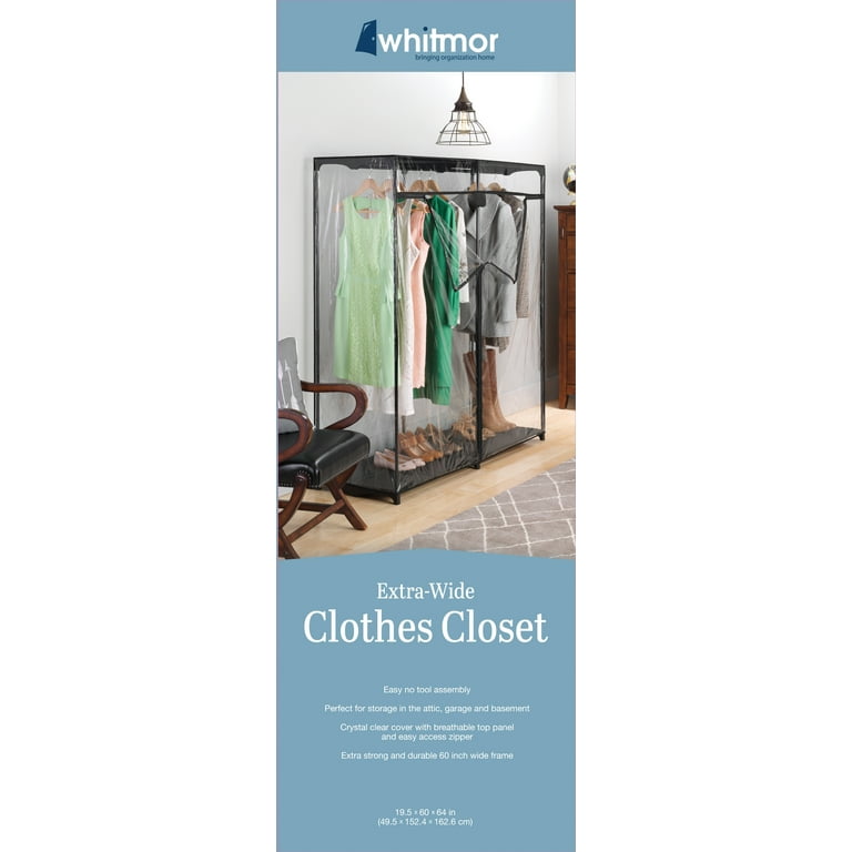 Whitmor portable wardrobe clothes closet storage organizer with hanging rack outlet