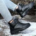 thumbnail image 5 of Men's Waterproof Leather -Lined Platform Ankle Boots Lace Up Thick Soles Mid Top Comfort Warm Snow Sport Booties Non- Casual outdoor Work Hiking Boots, 5 of 9