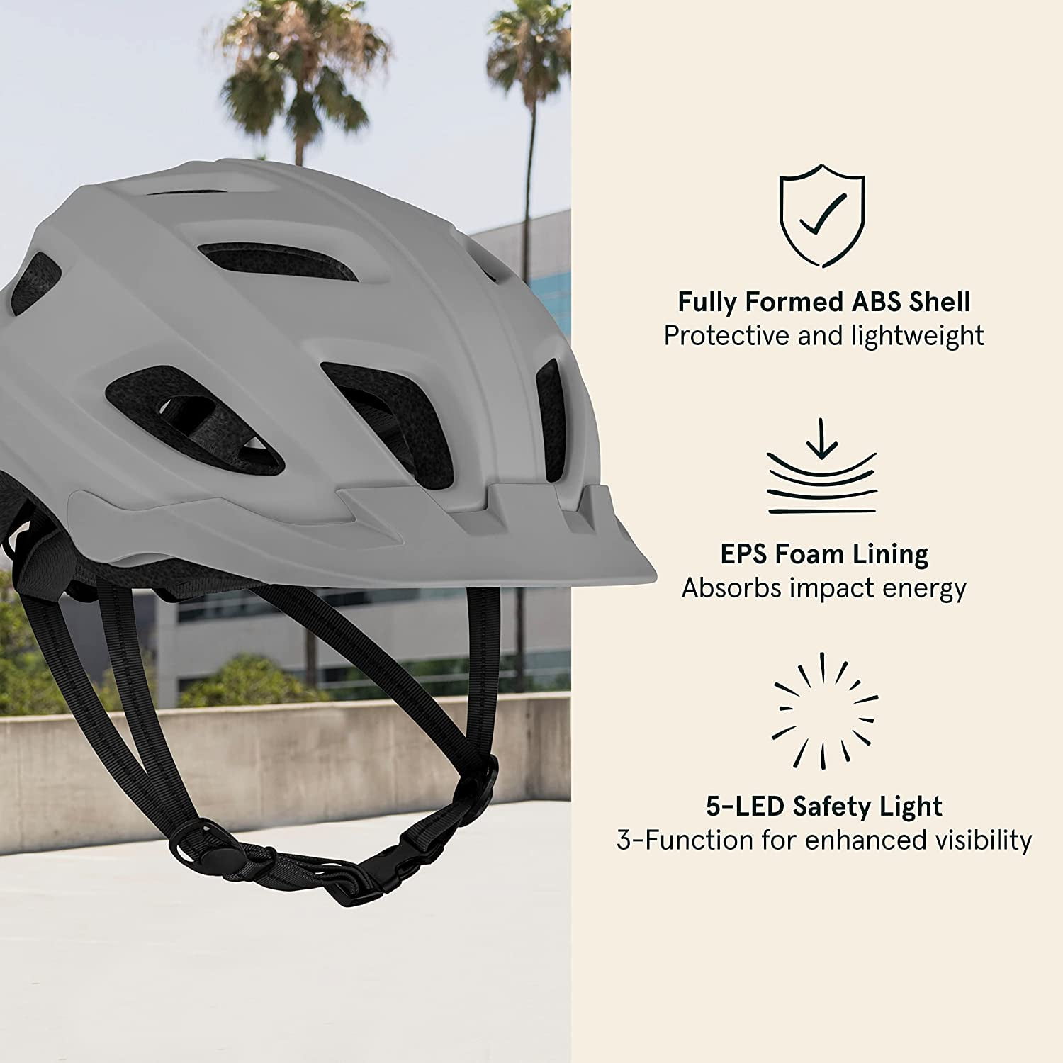 Retrospec Adult Bike Helmet with LED Safety Light, Adjustable Dial and Removable Visor for Men & Women
